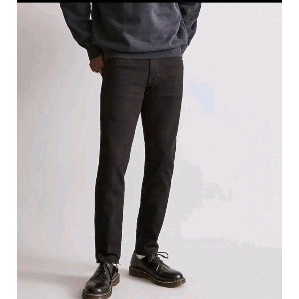 Madewell Men's Sz 38x31 Black Athletic Slim Jean Stretch Dark Denim